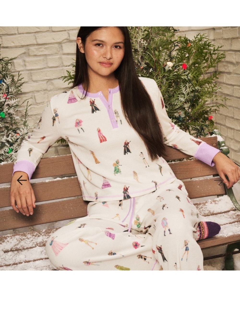 Taylor Swift The Eras Tour Waffle Knit Pajama Set M - NEW! - Picture 4 of 6